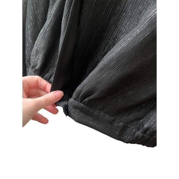 Madewell Black Shimmer Lyric Wrap Top Size Large Style #AF678 - Picture 4 of 8